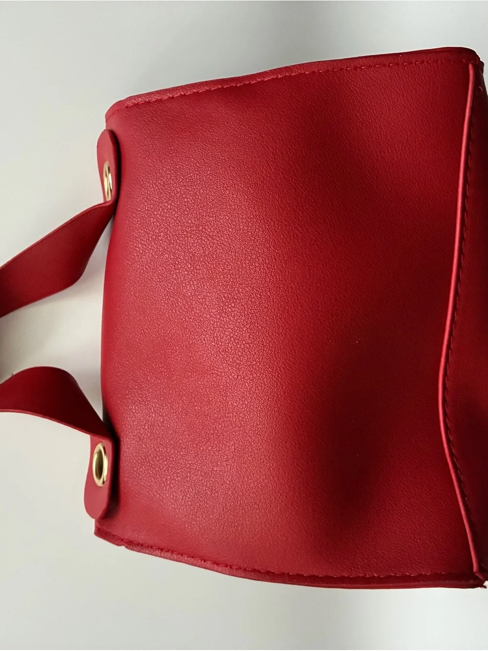 Red Women's Crossbody Bag with Gold Hardware